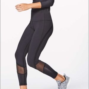 lululemon athletica Black High-Waist Mesh Inset Leggings
